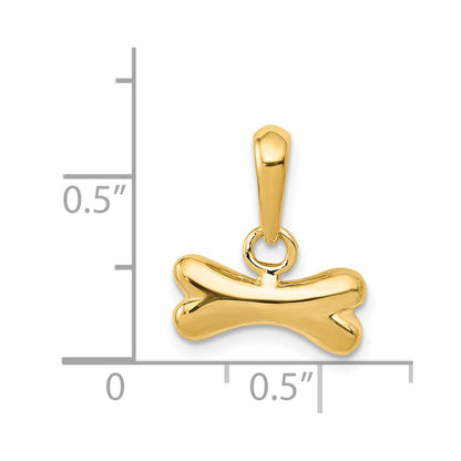 14k Yellow Gold Dog Bone Pendant