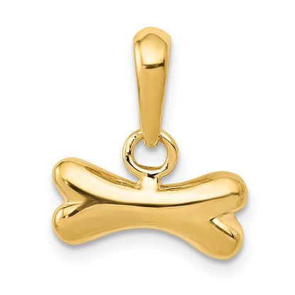 14k Yellow Gold Dog Bone Pendant