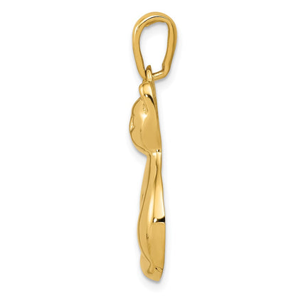 14k Yellow Gold Cat Pendant