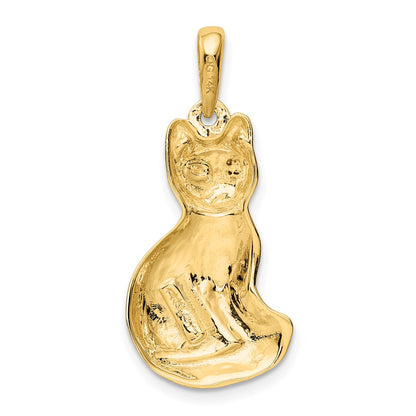 14k Yellow Gold Cat Pendant
