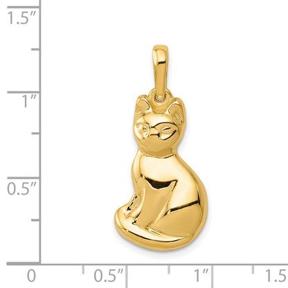 14k Yellow Gold Cat Pendant