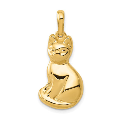 14k Yellow Gold Cat Pendant