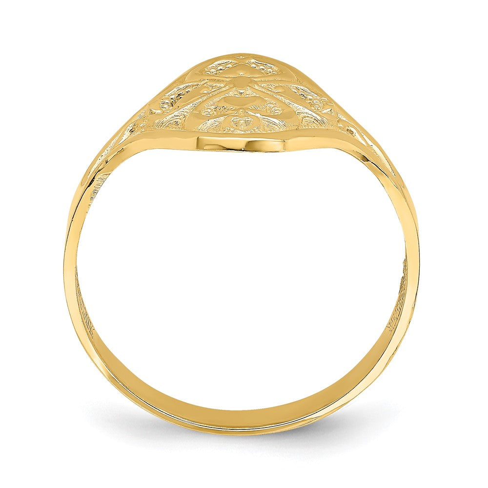 14K Yellow Gold Diamond-cut Filigree Ring