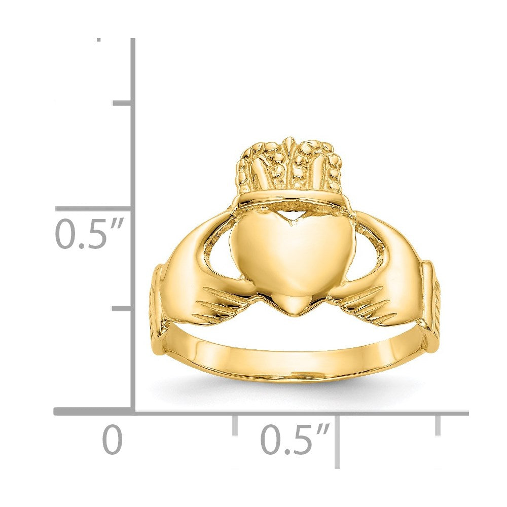 14K Yellow Gold Ladies Claddagh Ring