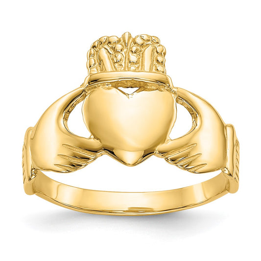 14K Yellow Gold Ladies Claddagh Ring