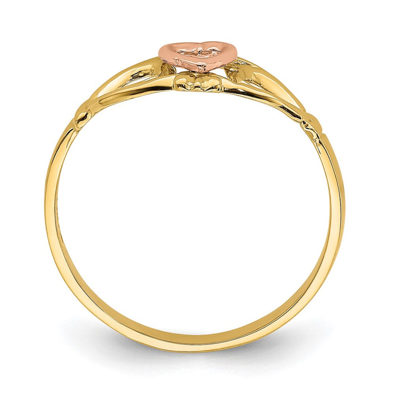 14k Two-Tone Gold Heart Ring