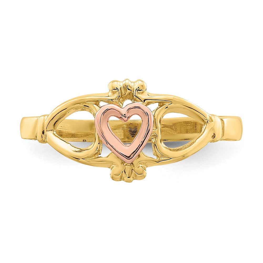 14k Two-Tone Gold Heart Ring