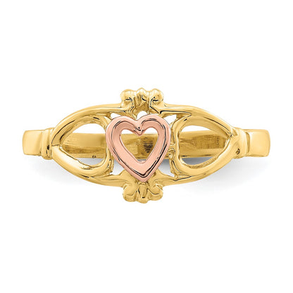 14k Two-Tone Gold Heart Ring