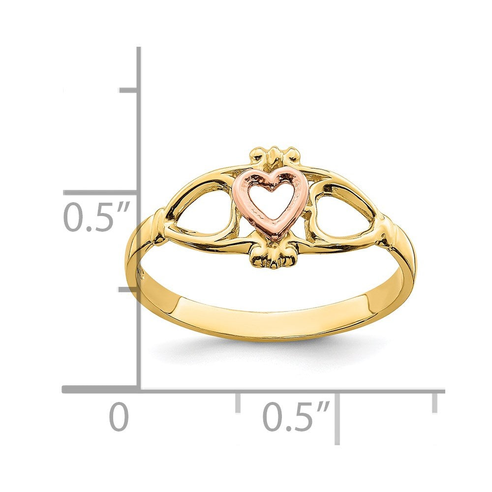 14k Two-Tone Gold Heart Ring