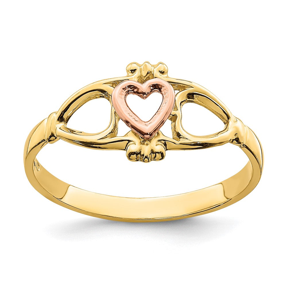 14k Two-Tone Gold Heart Ring
