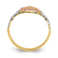 14k Yellow and Rose Gold w/Rhodium Love Ring