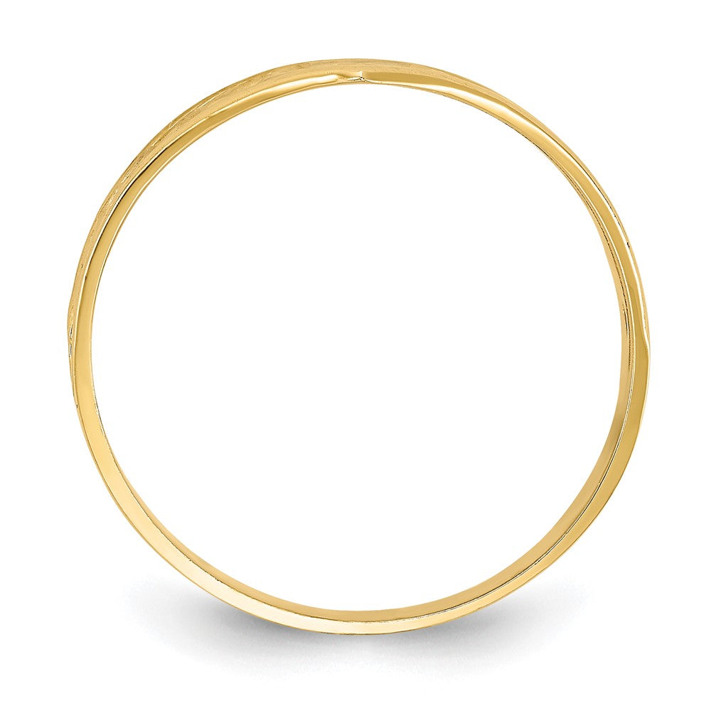 14k Yellow Gold and White Rhodium Polished Heart and X Ring