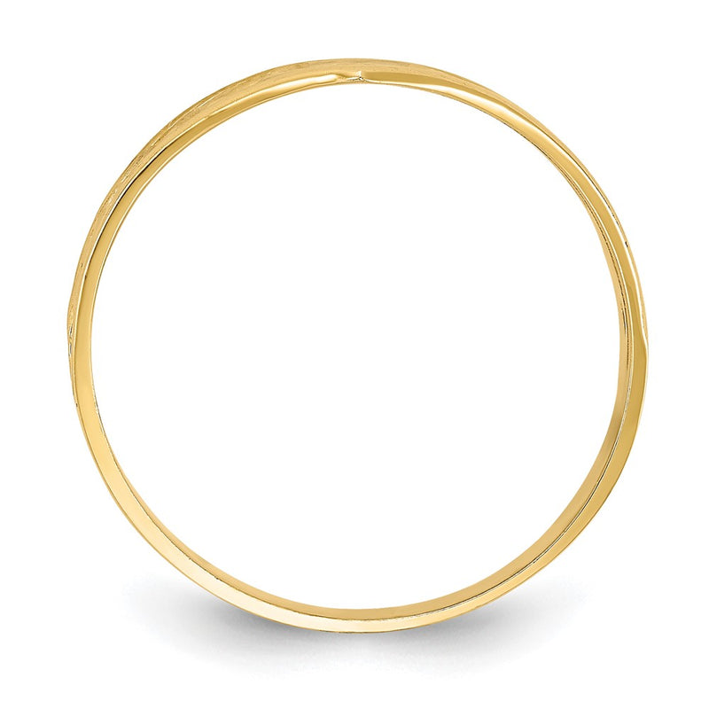 14k Yellow Gold and White Rhodium Polished Heart and X Ring