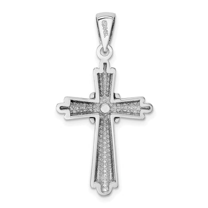 14k White Gold Polished Cross Charm