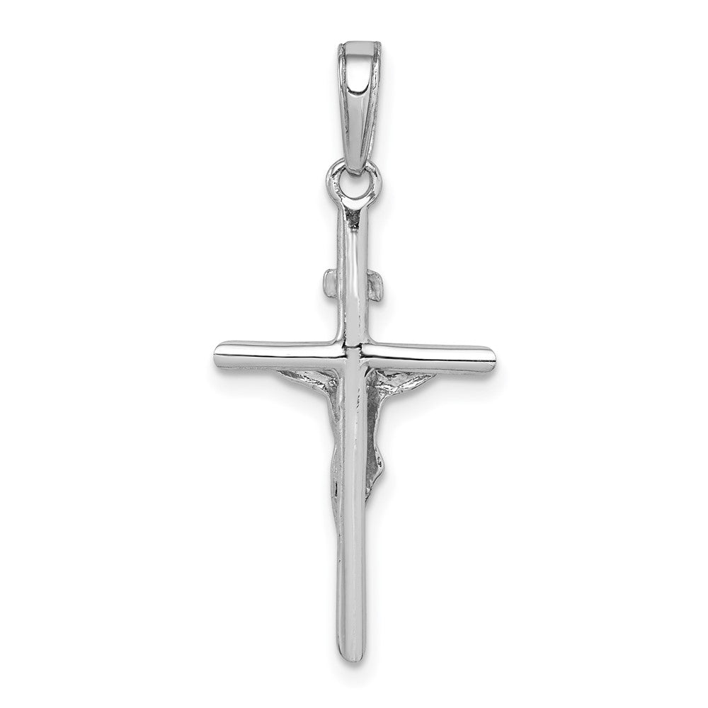 14k White Gold INRI Crucifix Pendant
