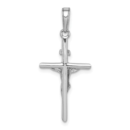 14k White Gold INRI Crucifix Pendant