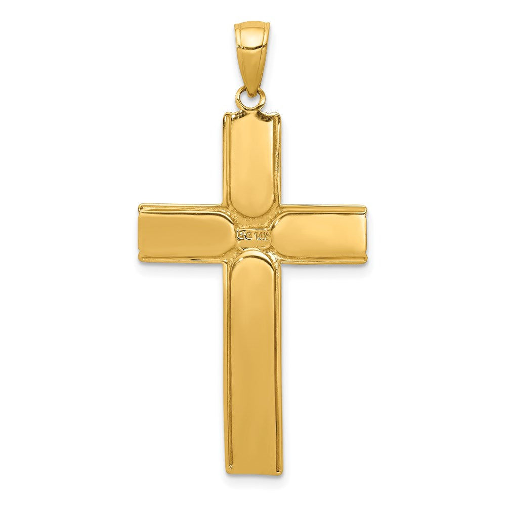 14k Yellow Gold Satin Finish Crucifix Pendant