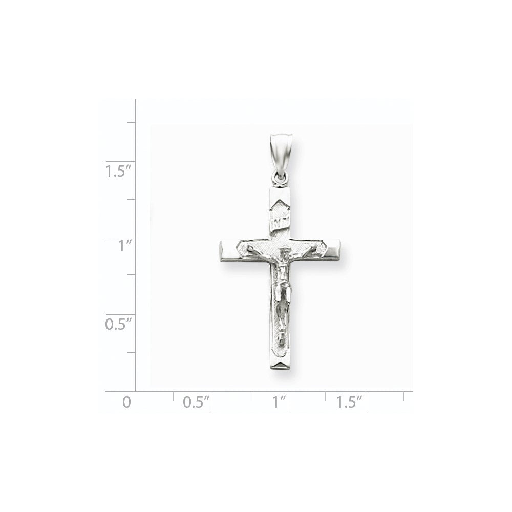 14k White Gold Crucifix Pendant