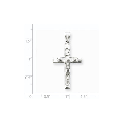 14k White Gold Crucifix Pendant