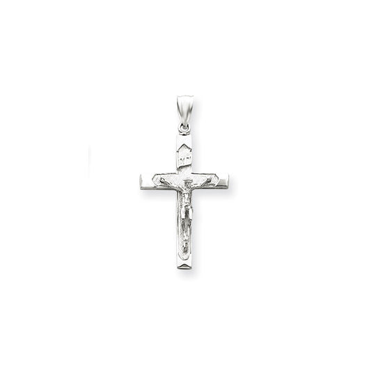 14k White Gold Crucifix Pendant