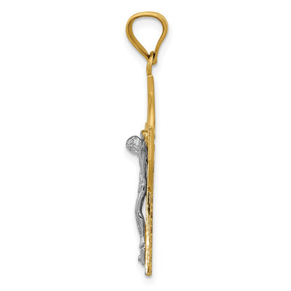 14k Two-tone Gold Iona Crucifix Pendant