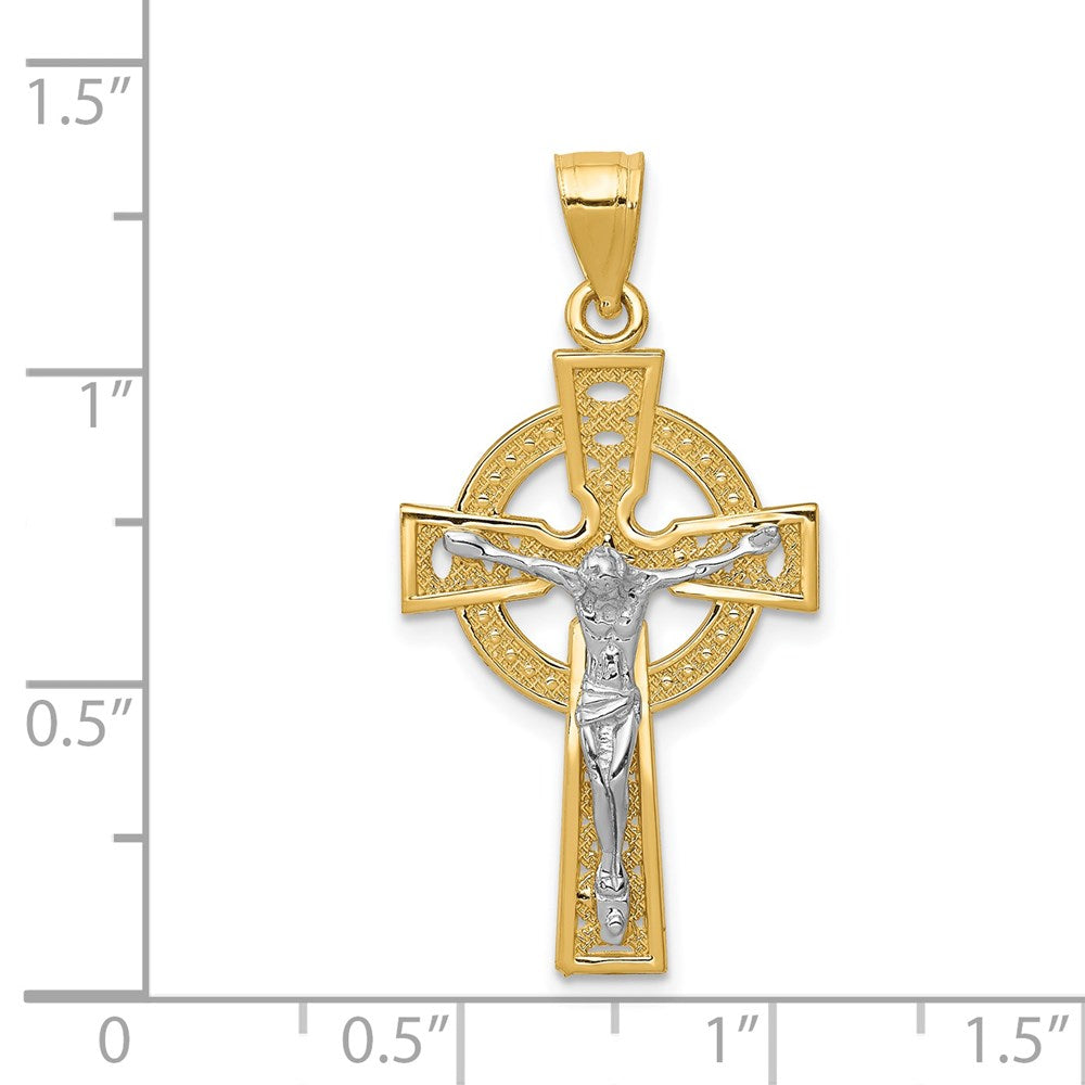 14k Two-tone Gold Iona Crucifix Pendant
