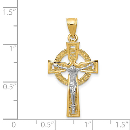 14k Two-tone Gold Iona Crucifix Pendant