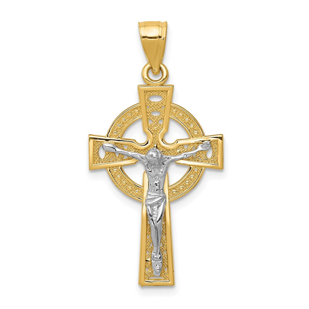 14k Two-tone Gold Iona Crucifix Pendant