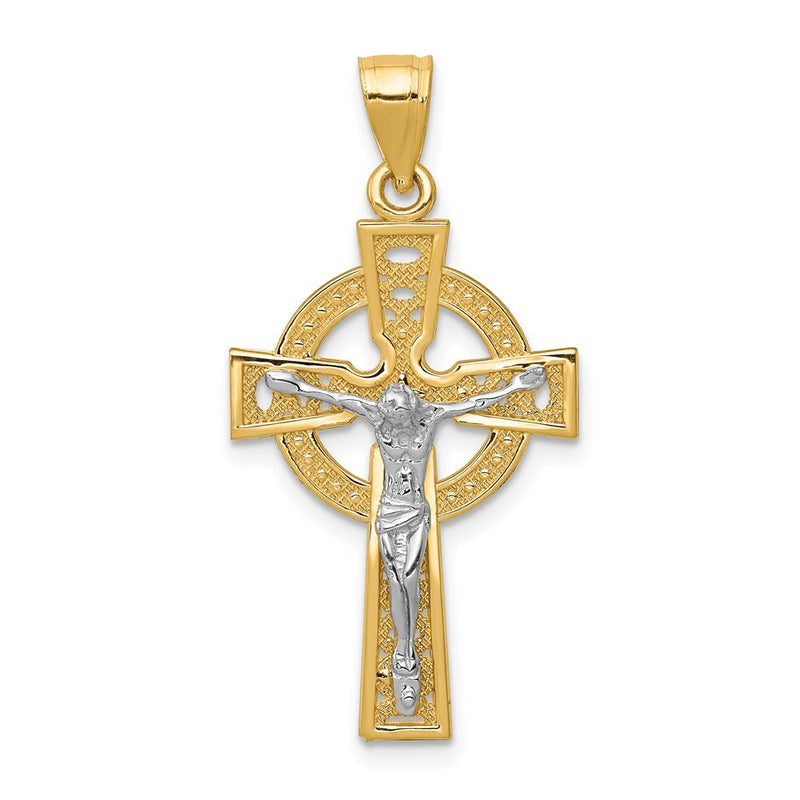 14k Two-tone Gold Iona Crucifix Pendant