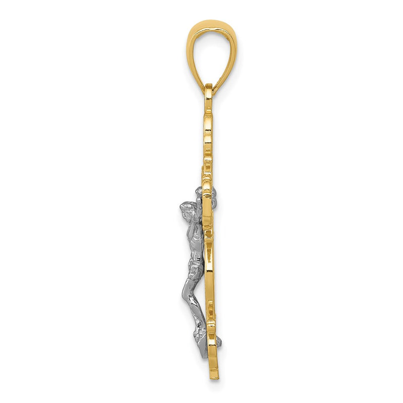 14k Two-tone Gold Crucifix Pendant