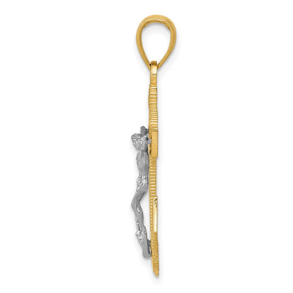 14k Two-tone Gold Mariner's Crucifix Pendant