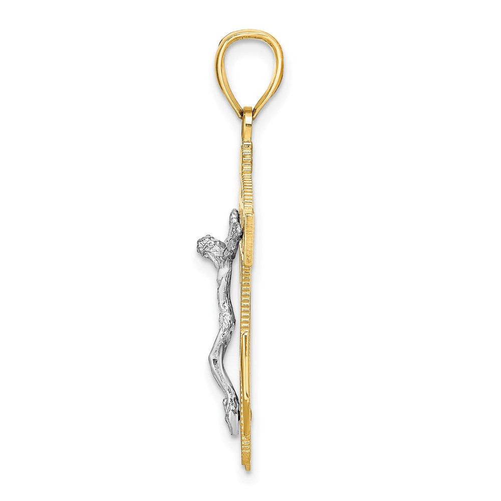 14k Two-tone Gold Mariner's Crucifix Pendant
