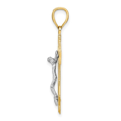 14k Two-tone Gold Mariner's Crucifix Pendant