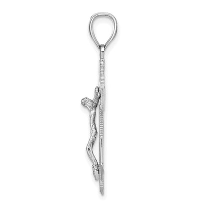 14k White Gold Mariner's Crucifix Pendant