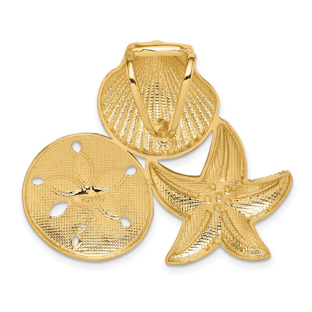 14k Yellow & Rhodium Gold & Rhodium Sea Life Slide