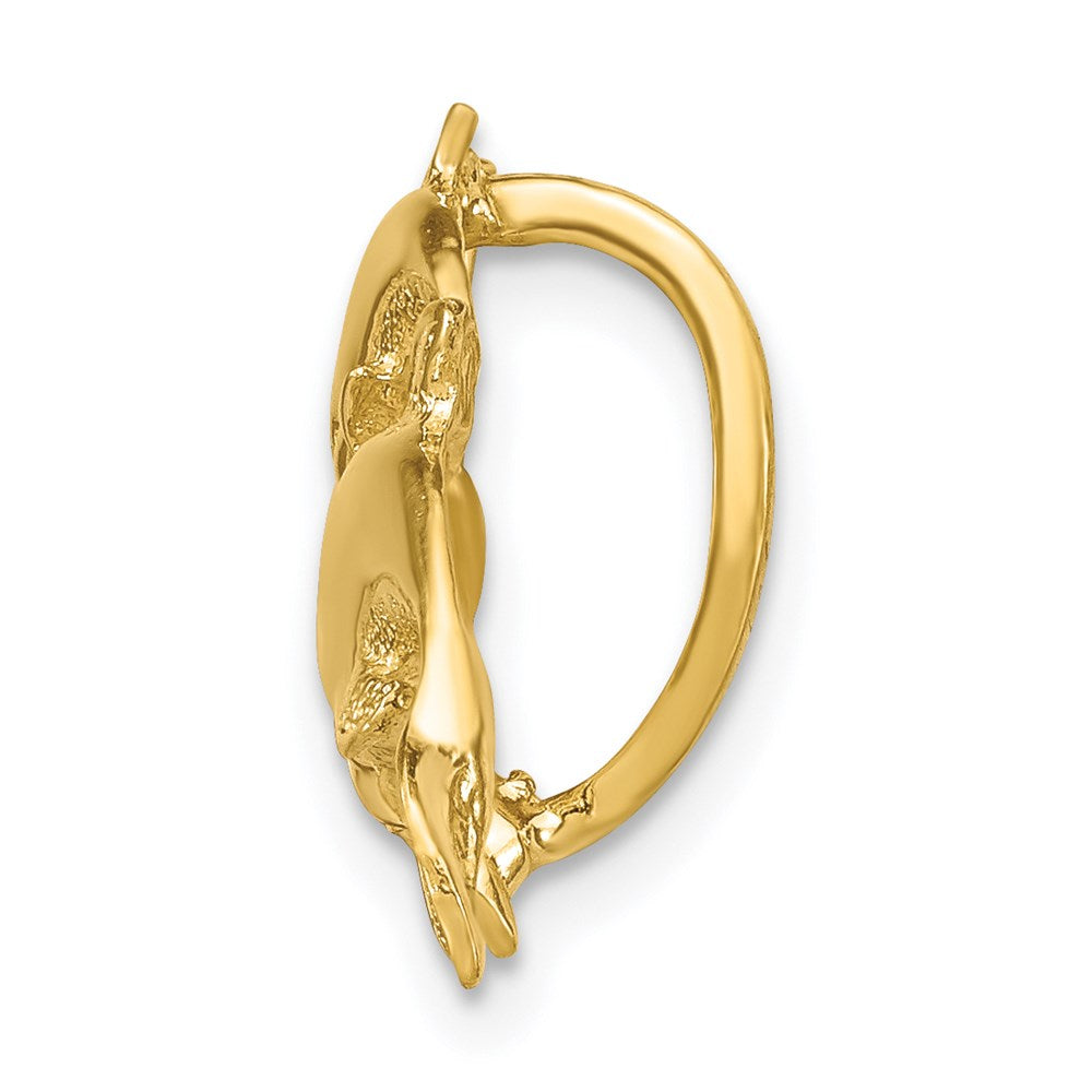 14k Yellow Gold Dolphins Slide