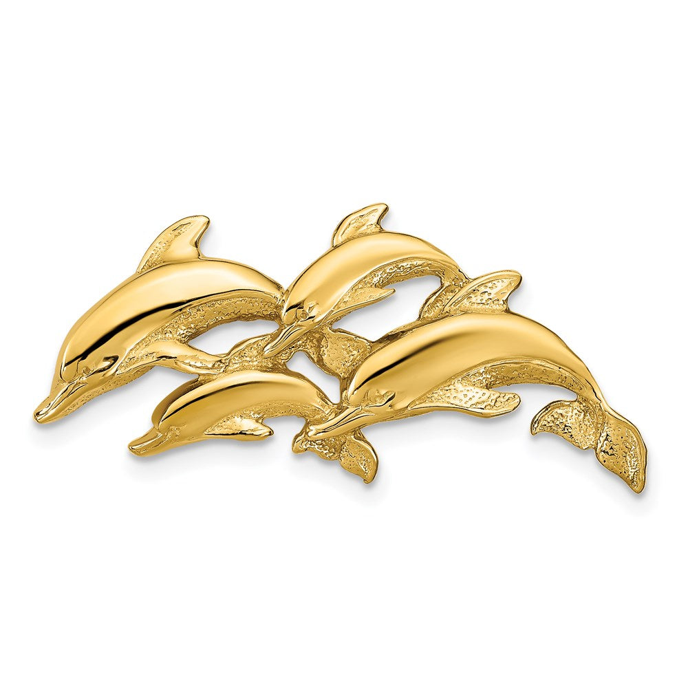 14k Yellow Gold Dolphins Slide