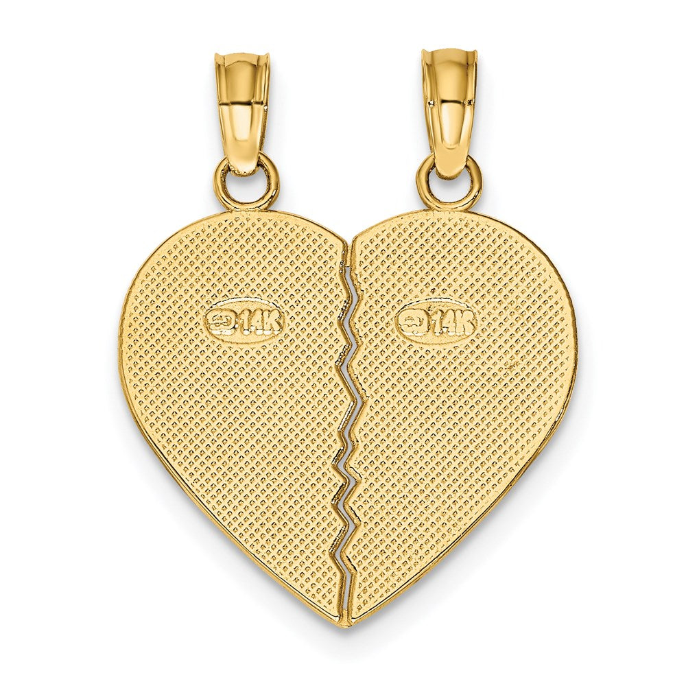 14k Yellow Gold BEST FRIENDS Break-a-part Heart Charm