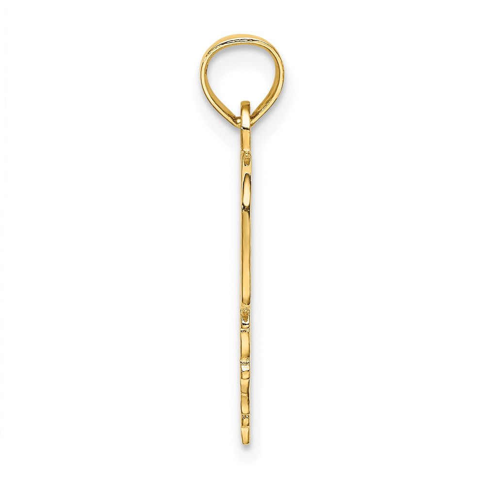 14k Yellow Gold DADDYS GIRL Heart Pendant