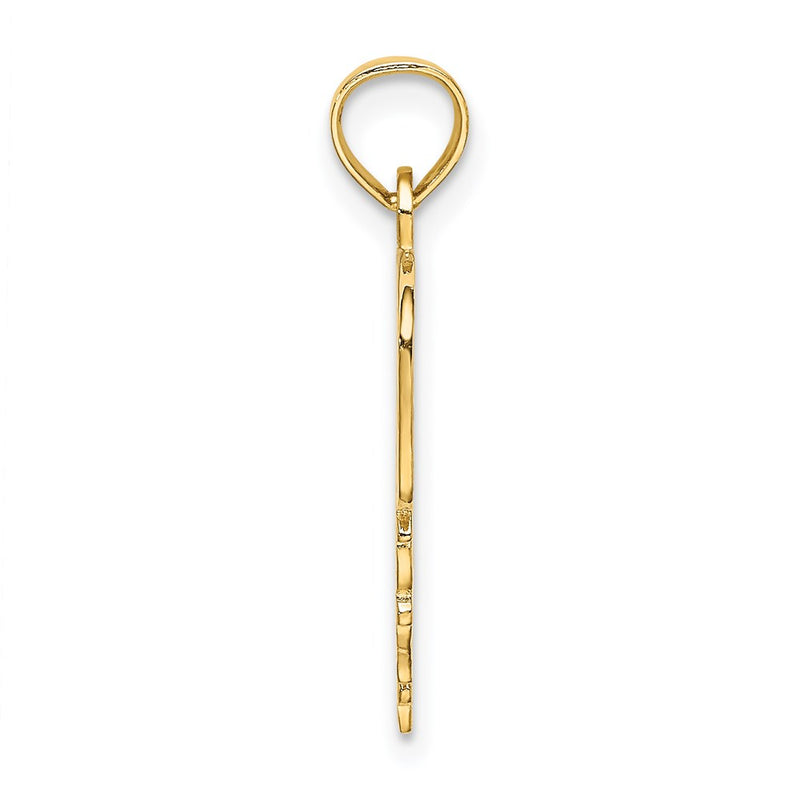 14k Yellow Gold DADDYS GIRL Heart Pendant