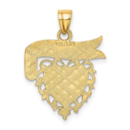14k Yellow Gold DADDYS GIRL Heart Pendant