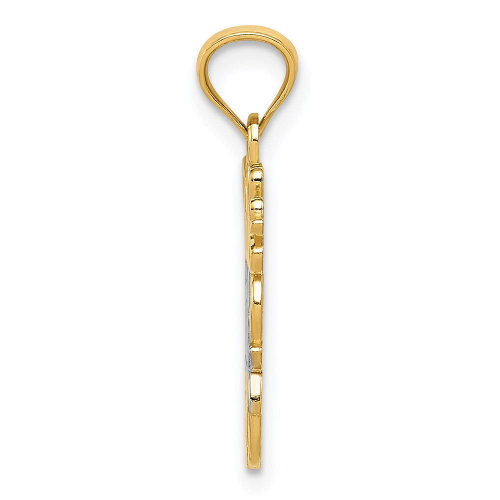 14k Yellow & Rhodium Gold and Rhodium DADDYS LITTLE GIRL Pendant