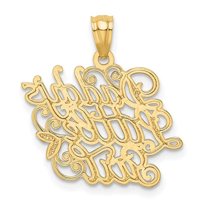14k Yellow & Rhodium Gold and Rhodium DADDYS LITTLE GIRL Pendant