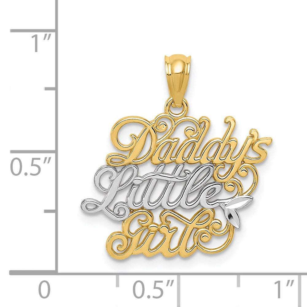 14k Yellow & Rhodium Gold and Rhodium DADDYS LITTLE GIRL Pendant