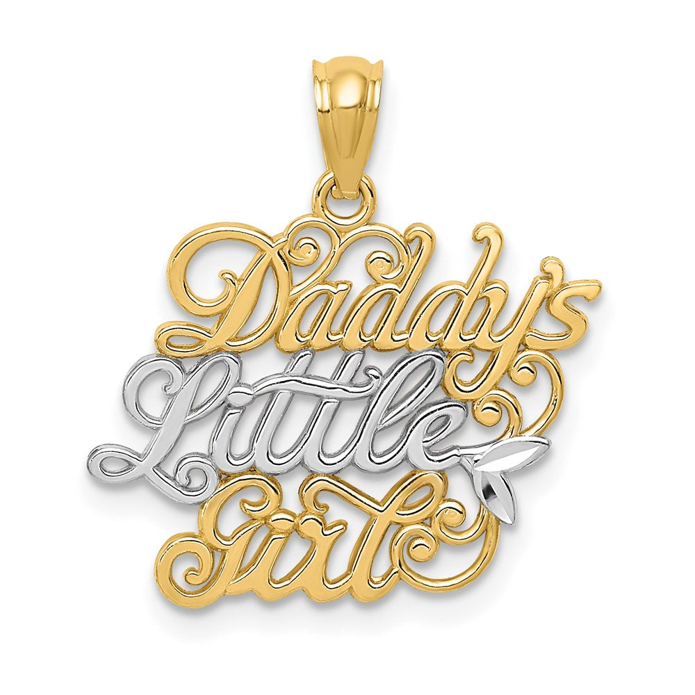 14k Yellow & Rhodium Gold and Rhodium DADDYS LITTLE GIRL Pendant