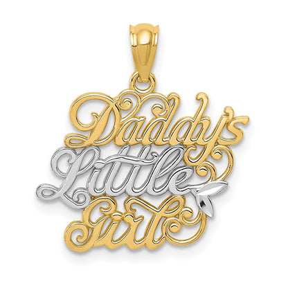 14k Yellow & Rhodium Gold and Rhodium DADDYS LITTLE GIRL Pendant