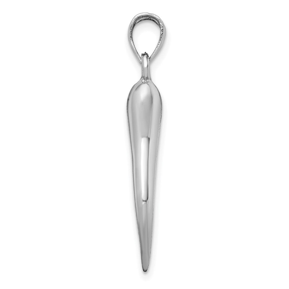 14k White Gold WG Italian Horn Pendant