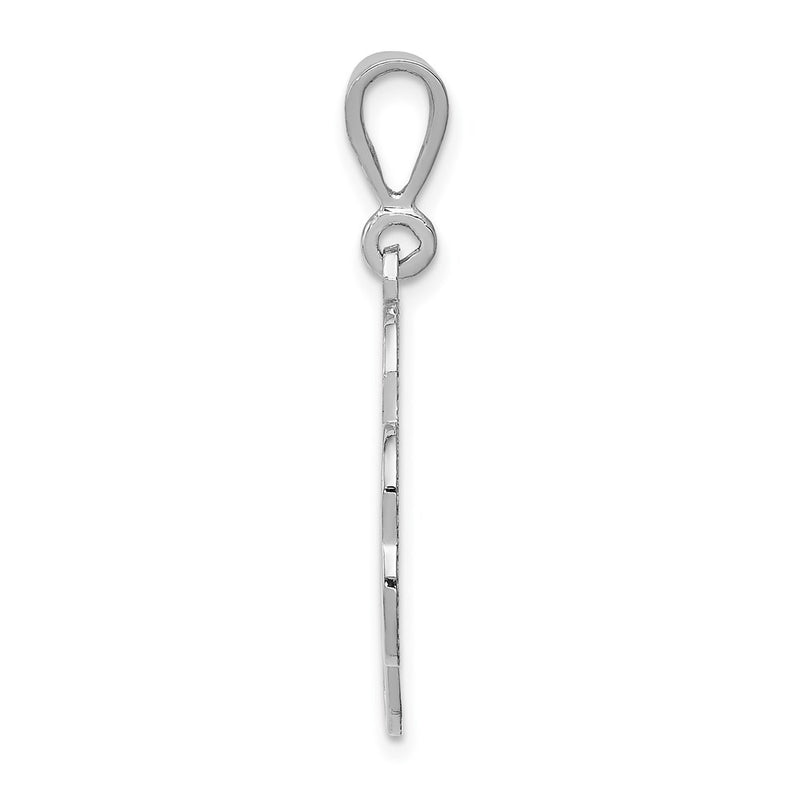 14k White Gold Trinity Clover Pendant