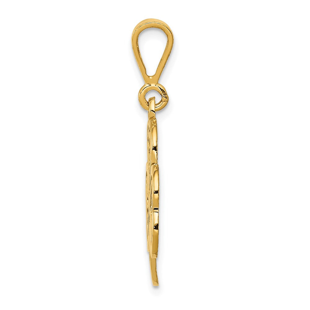 14k Yellow Gold Trinity Clover Pendant