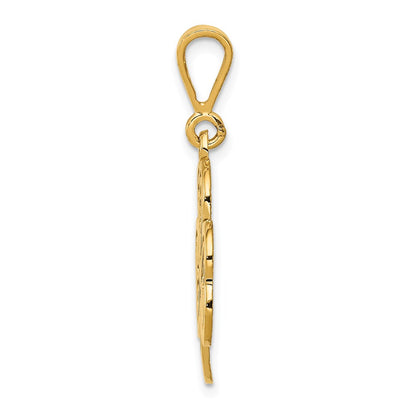 14k Yellow Gold Trinity Clover Pendant